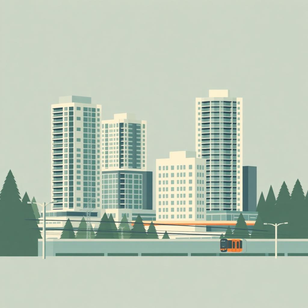Editorial illustration of Burnaby, BC.