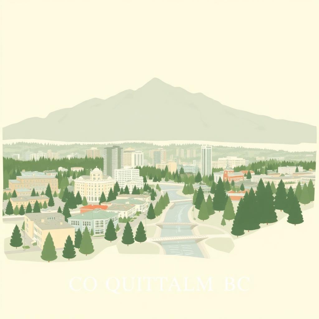 Editorial illustration of Coquitlam, BC.