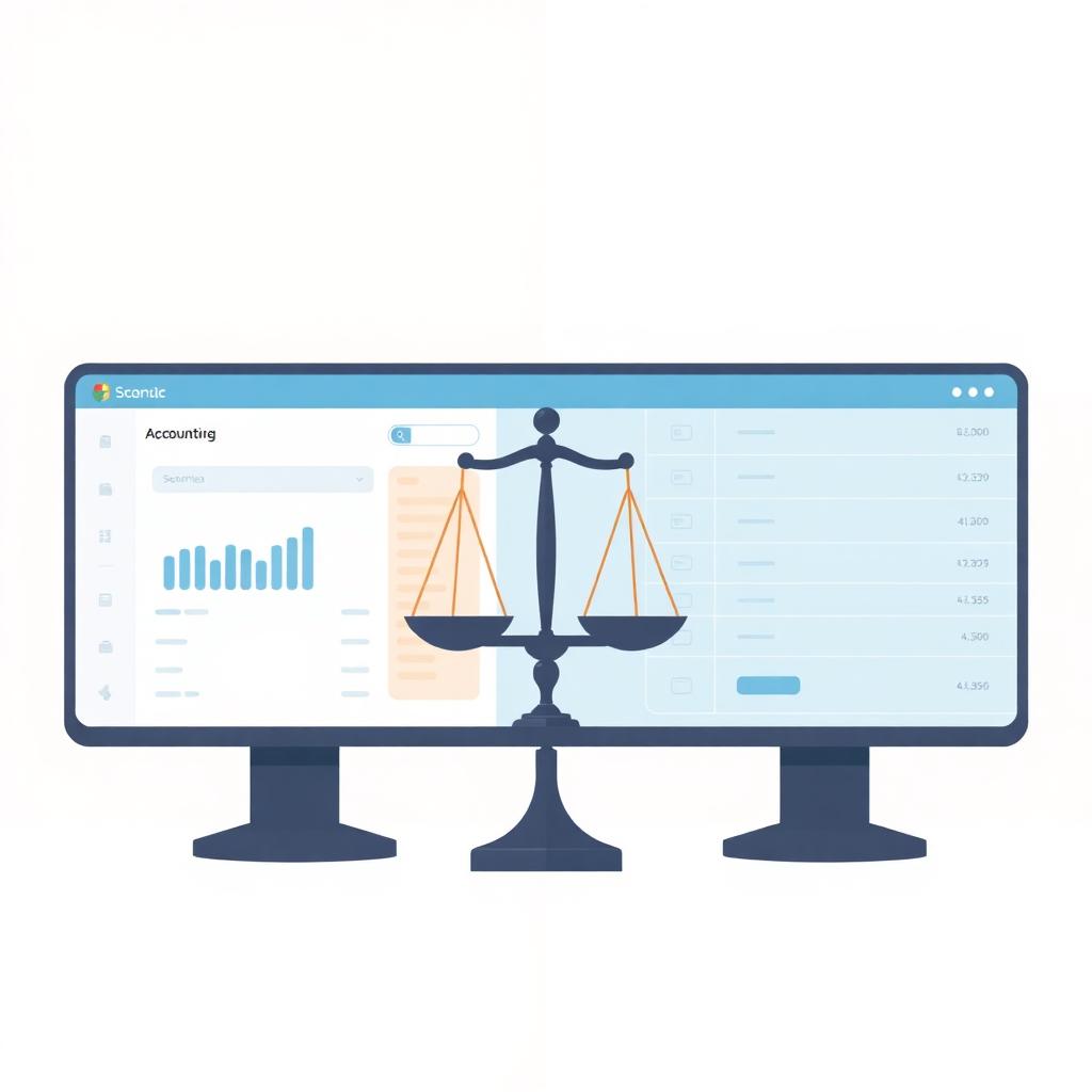 Illustration comparing a custom app with QuickBooks