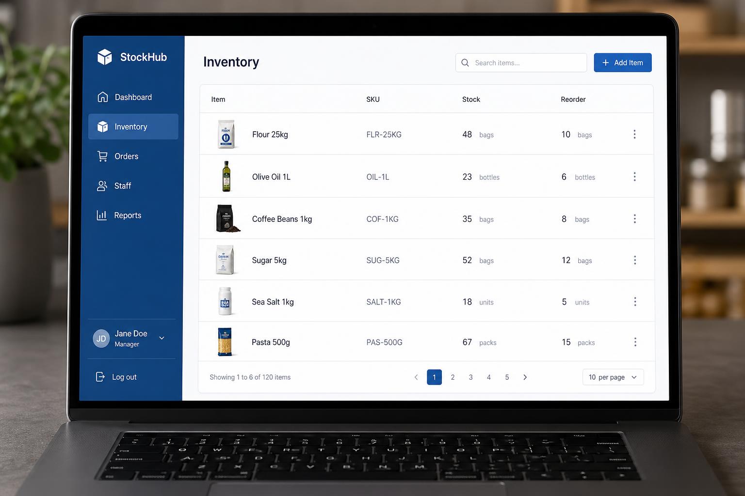 Mockup of an internal job-tracking tool that replaces a spreadsheet.