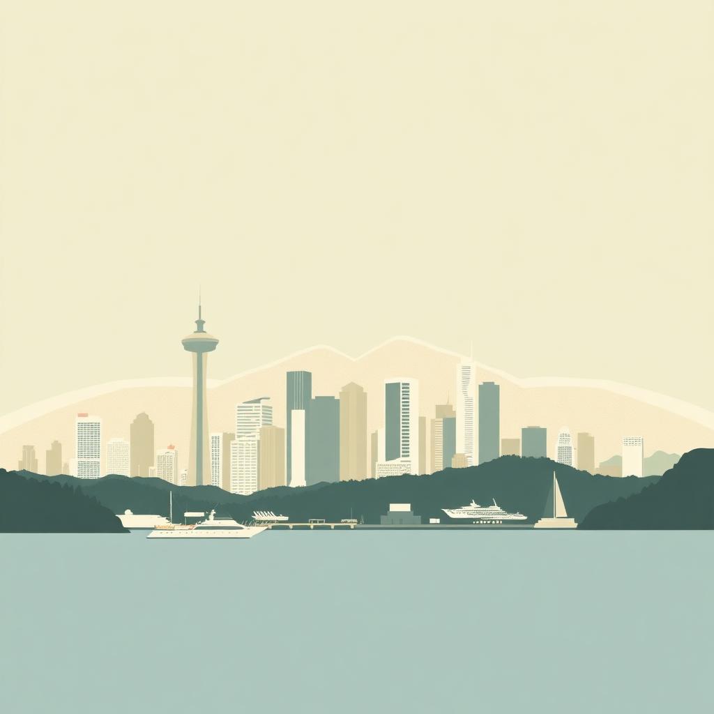 Editorial illustration of Vancouver, BC.